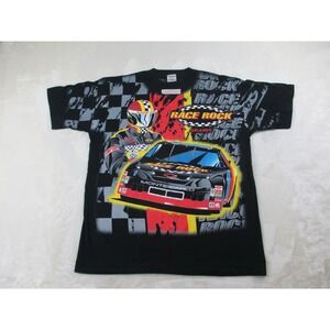VINTAGE Race Rock Orlando Shirt Mens Extra Large‎ Black Racing Monte Carlo AOP *